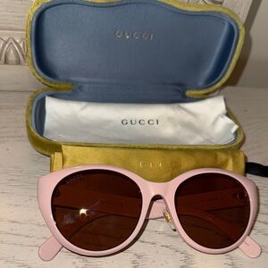 Gucci Blush Sunglasses with Brown Lenses
